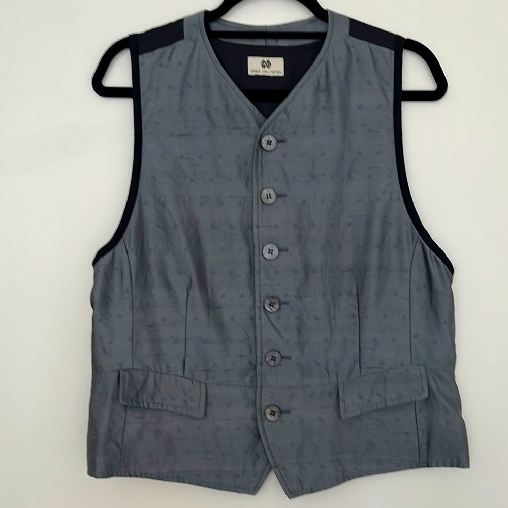 Dries Van Noten - Vintage - Single Breasted Blue/Navy Silk Vest